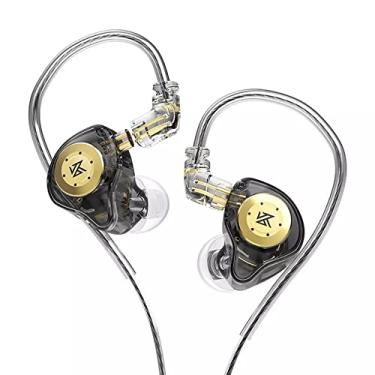 Imagem de Fones de ouvido intra-auriculares KZ EDX Pro com fio, fones de ouvido IEM, fones de ouvido com som estéreo DD duplo HiFi com cancelamento de ruído (preto, sem microfone)