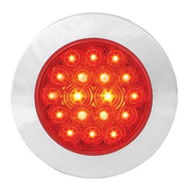 Imagem de Luz LED Grand General 75902 (montagem de flange redonda de 10,16 cm vermelha 18 com lente vermelha e bisel giratório cromado)