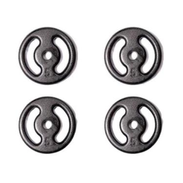 Imagem de Kit 4 Anilhas Vazadas Pintadas 5 Kg - Delta Fit