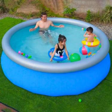 Imagem de Piscina Grande Tamanho Familia 2700 Litros 2,44x66 Cm Inflável Com Bom