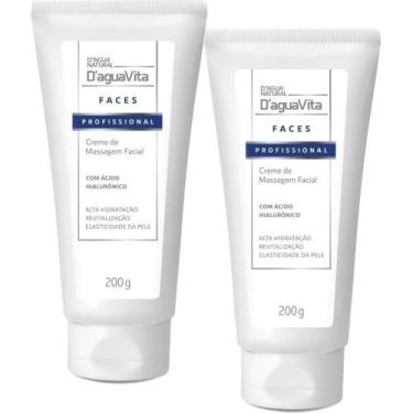 Imagem de 2 Creme Massagem Facial Com Ácido Hialurônico DaguaVita 200G - D'Água 