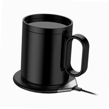 Imagem de Ｂｅｓｇａ Aquecedor de Caneca de Café E Conjunto de Caneca, Aquecedor de Chá Portátil Sem Fio para Mesa, Escritório, Aquecedor de Xícara de Café com Conjunto de, Preto, Tamanho real