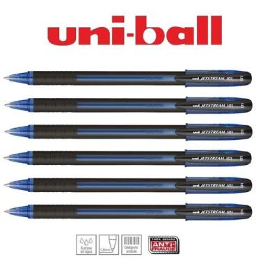Imagem de Caneta Uniball Jetstream 1.0mm Sx-101 Azul Kit C/6 Unidades