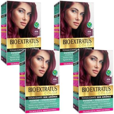 Imagem de Kit 4 Tonalizante Bio Extratus 626 Marsala Tecnologia Profissional - B