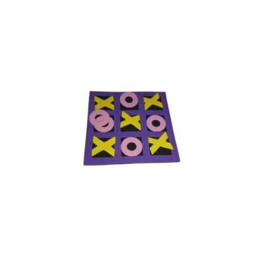 Imagem de Brinquedo Jogo Da Velha Interativo Montessori EVA - Topmixshop, Roxo