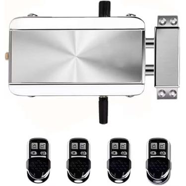 Imagem de Fechadura eletrônica de entrada sem chave com 4 controles remotos, sistema de controle de acesso de fechadura inteligente anti-roubo