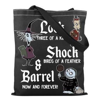 Imagem de TSOTMO Spooky Movie Merch Gift Lock Shock Barrel Characters Tote Bag for Movie Fans Nightmare Gift Horror Lovers Gift, Bloqueio de choque