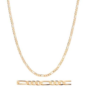 Imagem de Cordão Rommanel Banhado Ouro 18k Elos Trabalhados Presente Masculino L