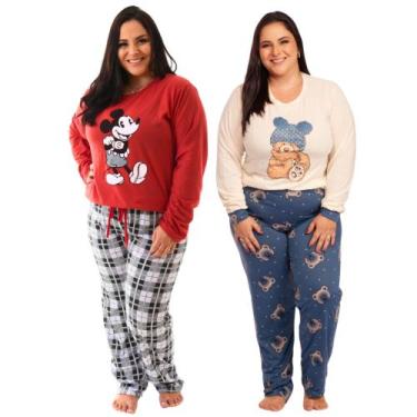 Imagem de Kit 2 Pijamas De Frio Plus Size Manga Longa E Calça Oferta - Prikéta P
