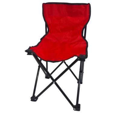 Imagem de Cadeira Para Camping Dobravel Portatil Brisa 80 Kg Vermelha - BolaAzul
