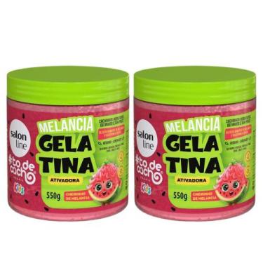Imagem de Kit Gelatina Ativadora Salon Line Kids Melancia 550g Com 2