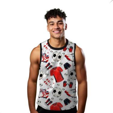 Imagem de Camiseta Regata Verão Estilo Moda Praia Futebol Fardo Bola Cartoon Esp