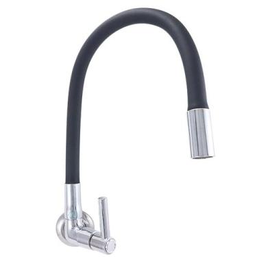 Imagem de Torneira Black Gourmet Emborrachada Cozinha Parede C51 Reino - Reino d