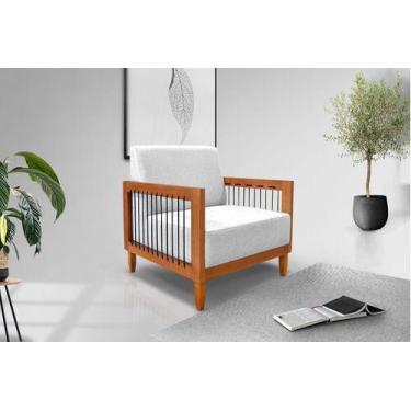 Imagem de Poltrona Decorativa Bali Base De Madeira E Corda Náutica Bz - BZ Decor