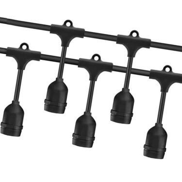 Imagem de Varal de Luzes 10 Metros Extensivel 10 Bocais Luz Lampada Decoraçao Iluminada Luxo Festa Evento