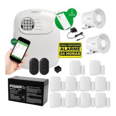 Imagem de Kit Alarme Intelbras Monitorado Celular 10 Sensor Sem Fio