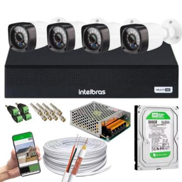 Imagem de Kit 4 Cam 1080P 2MP Fullhd Dvr Mhdx 3004-C Full Hd C/ Hd - Intelbras