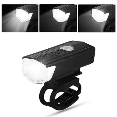 Imagem de Farol Lanterna Dianteira Para Bicicleta Com USB Recarregável e 300 Lum