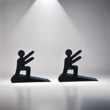 Imagem de Aparador Porta - HOMEM EMPURRANDO - Criativo Decoração Cunha - Mad Mak