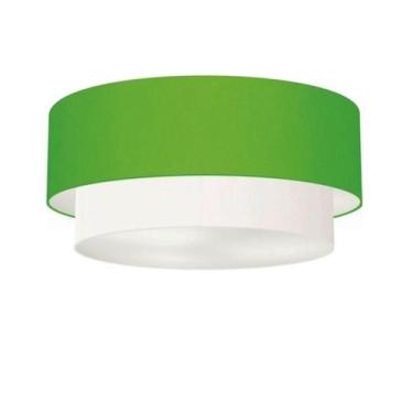 Imagem de Plafon Duplo Cilíndrico Vivare Md-3024 Cúpula Tecido 60x50cm - Bivolt,