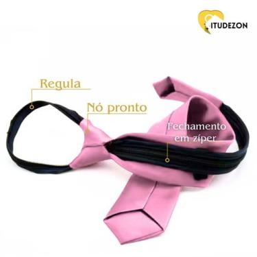 Imagem de Gravata Slim Social Com Nó Pronto E zíper Juvenil 6 a 16 Anos - ITUDEZ