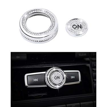 Imagem de 1797 Tampas de botão de volume compatíveis para Mercedes Benz Bling Acessórios Peças CLA GLA C E CLS GLE GLK GLS SLC Class Covers Decalques Adesivos Decoração Interior Mulheres Homens Cristal Bonito