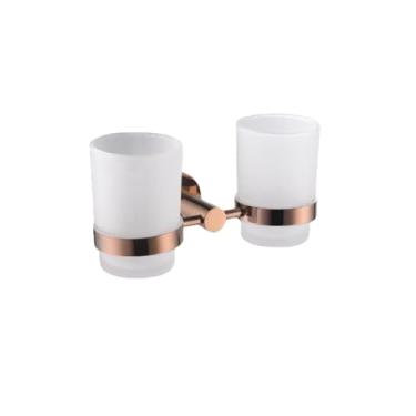 Imagem de Gancho de roupão de parede em ouro rosa, suporte para toalhas de papel, anel para toalhas, porta-copos, escova de vaso sanitário, acessórios para banheiro, porta-copos duplo, tamanho único