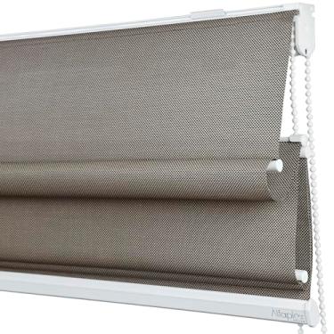 Imagem de Cortina Romana Tela Solar 3% 1,65 (lar) x 1,10 (alt) (Gold - Acabamento Branco)