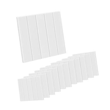 Imagem de FLCPJGV 12 peças adesivos de papel de parede de folha de painéis de absorção de som adesivos de parede decorativos de alto desempenho para sala de, Branco