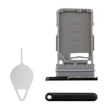 Imagem de BESJMYT Substituição da bandeja do cartão SIM para Samsung Galaxy S21 Plus 5G (versão SIM único) Phantom Black Card Slot Suporte adaptador com ejetor de agulha para S21+ Plus 5G SM-G996U SM-G996U1