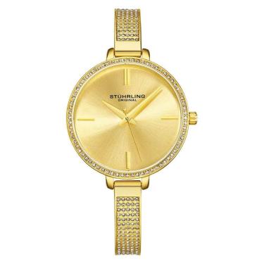 Imagem de Relgio Pentai 3949 36mm com design fashion, mostrador dourado e pulseira em ao inoxidve...