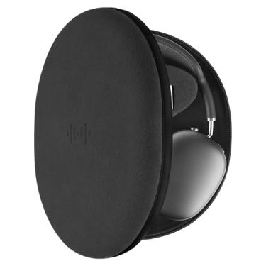 Imagem de Geekria Capa protetora para fones de ouvido compatível com APPL Air Pods Max, bolsa de transporte rígida de substituição com armazenamento de cabos (cinza escuro)