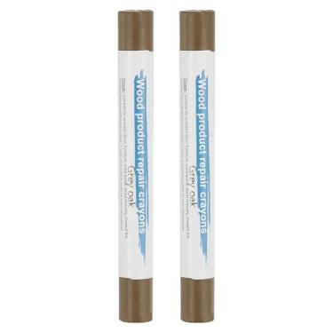 Imagem de PATIKIL Giz de cera para reparo de móveis, 2 peças de bastões de enchimento de madeira de cera de cera de madeira para arranhões Mesas de furos de piso de madeira, carvalho cinza