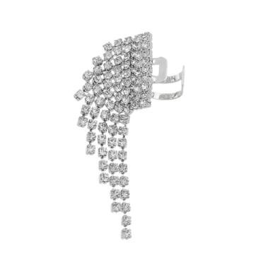 Imagem de PIERCING PIUKA NIARA FRANJA STRASS FOLHEADO EM RÓDIO BRANCO