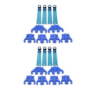 Imagem de 2 conjuntos de separadores de teares de vela de ignição universais cromados azuis para Chevy Ford 7/8/9 mm fio de ignição