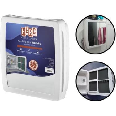 Imagem de Armário Para Banheiro Com Espelho Prateleira Porta Escova De Dentes Ab