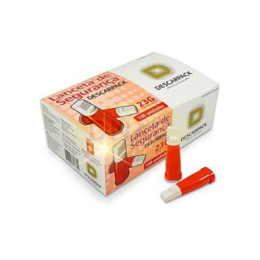 Imagem de Lanceta de Segurança 23G - 0,62mm x 1,8mm Descarpack com 100 Unidades