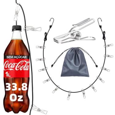 Imagem de Varal de viagem com clipes de gancho antiderrapantes (12 peças de aço inoxidável 304) linha de roupas portátil para navio de cruzeiro/férias na praia/acampamento essenciais (patente pendente)