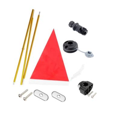 Imagem de menolana Kayak Safe Bandle Mount Kit de bandeira dobrável Pólo leve portátil multiuso portátil com montagem bandeira de sinal de barco base para canoa DIY