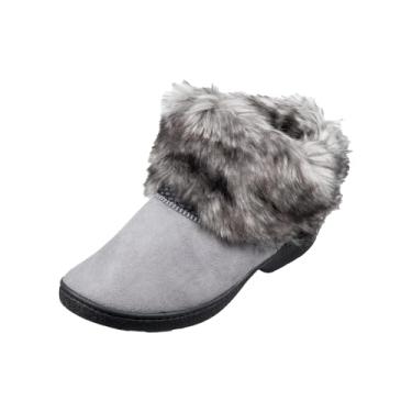 Imagem de isotoner Chinelo feminino Mallory de microcamurça reciclada, com espuma viscoelástica e sola interna/externa, Cinza, 7.5-8