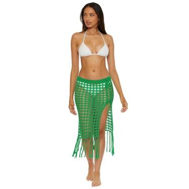 Imagem de BECCA Saia de crochê Venica, casual, saída de praia feminina, Esmeralda, P