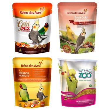 Imagem de Mix de Sementes + Extra Gold Calopsita Frutas + Farinhada R.A Criador 
