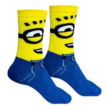 Imagem de Meias Divertidas Cano Medio Pe Galinha Fodase Minions Patrik - Loja Br