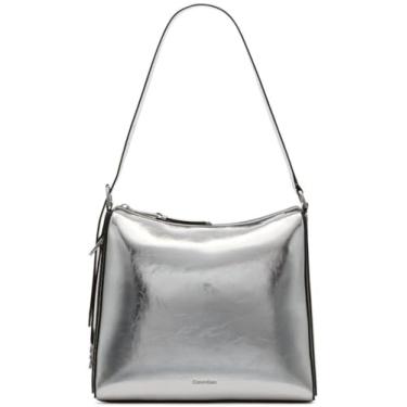 Imagem de Calvin Klein Bolsa de ombro Mandy com zíper superior, Prata metálica., One Size