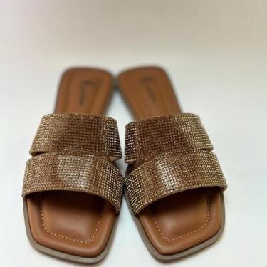 Imagem de Sandália Rasteirinha Feminina Casual Com Tira Strass - GUADALUPPE, Car