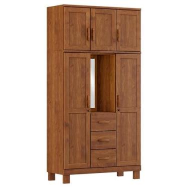 Imagem de Guarda Roupa Capelinha 5 Portas 3 Gavetas Cobre Imbuia - FN - Finestra