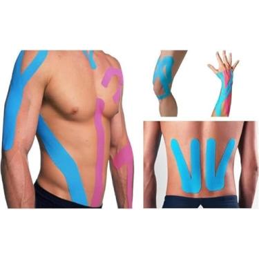 Imagem de Kit 2 Fitas Tape Bandagem Elástica Adesiva para Fisioterapia Lesão Muscular Rolo 5cm x 5m Funcional Treino Recuperação Muscular, Evita Lesões - Cores Sortidas
