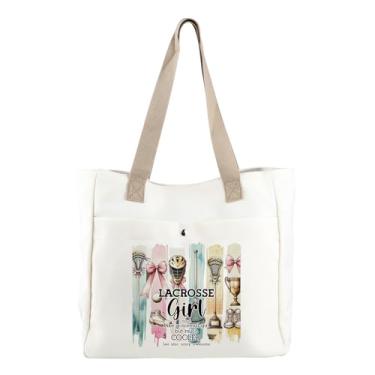 Imagem de CMNIM Bolsa de lacrosse para meninas, presente de lacrosse, presentes para jogadores de lacrosse, presentes divertidos para amantes de lacrosse, definição de lacrosse, bolsa de ginástica, Bolsa de