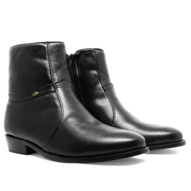 Imagem de Bota Masculina Social Cano Alto Longo Zíper Em Couro 210 (PRETO, BR, Adulto, Numérico, 38)