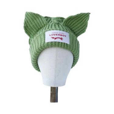 Imagem de Chapéu de Raposa Cinza Crochê - Gorro de Inverno para Mulheres - Estil